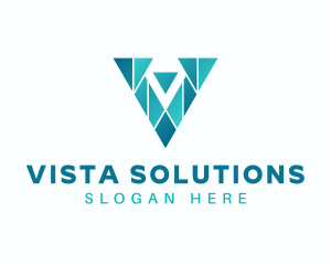 Business Mosaic Letter V logo design