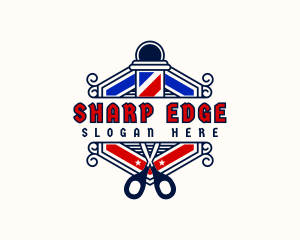 Barbershop Haircut Scissors logo design