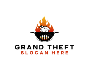 Roast - Grill Chicken Barbeque logo design