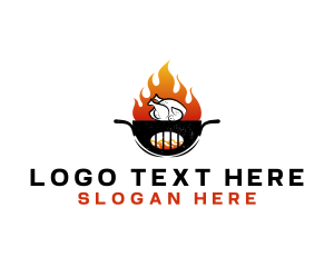 Dish - Grill Chicken Barbeque logo design