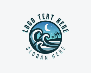 Beach Waves Island logo design