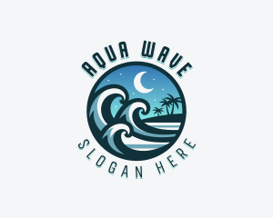 Beach Waves Island logo design