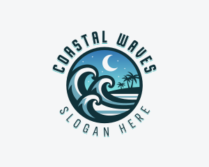 Beach Waves Island logo design