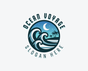 Beach Waves Island logo design