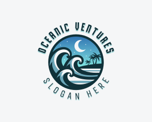 Beach Waves Island logo design