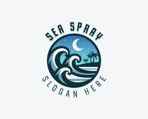 Beach Waves Island logo design