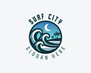 Beach Waves Island logo design