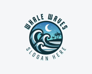 Beach Waves Island logo design