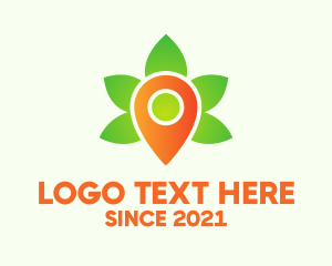 Weed - Pin Cannabis Leaf logo design