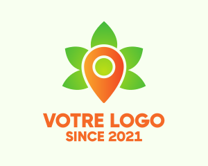 Locator - Pin Cannabis Leaf logo design