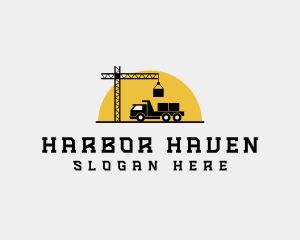 Port Crane Truck logo design