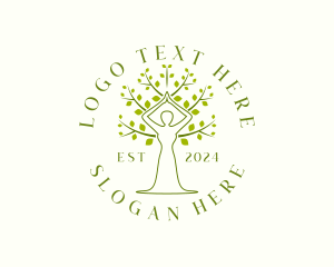 Tree Planting - Tree Woman Nature Organic logo design