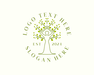 Tree Woman Nature Organic Logo