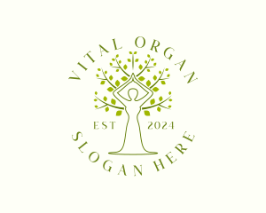 Tree Woman Nature Organic logo design