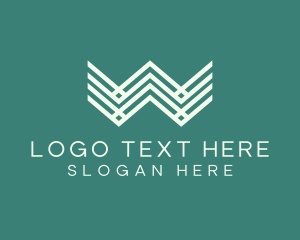 Wooden - Geometric Weave Letter W logo design