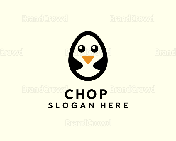 Cute Penguin Egg Logo