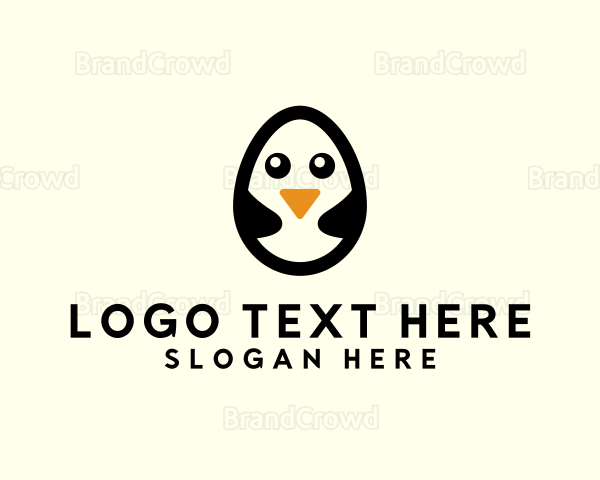 Cute Penguin Egg Logo