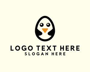 Penguin - Cute Penguin Egg logo design