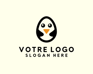 Cute Penguin Egg  Logo