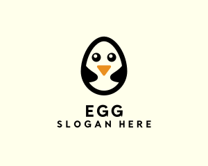 Cute Penguin Egg  logo design