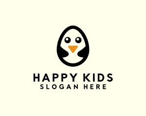 Cute Penguin Egg  logo design