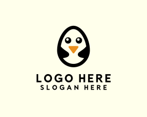 Wildlife - Cute Penguin Egg logo design