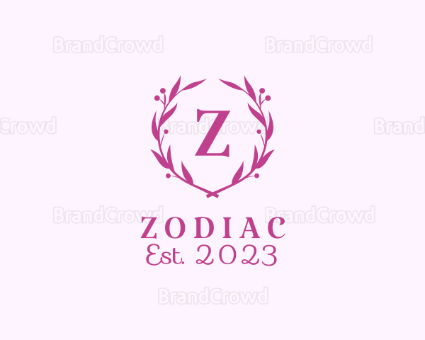 Feminine Ornamental Wreath Cosmetics Logo