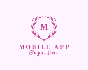 Feminine Ornamental Wreath Cosmetics Logo