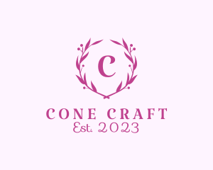 Feminine Ornamental Wreath Cosmetics logo design