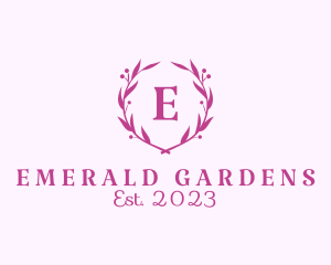 Feminine Ornamental Wreath Cosmetics logo design