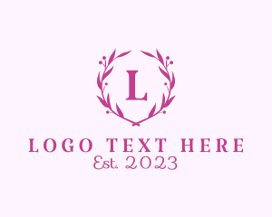 Arrangement - Feminine Ornamental Wreath Cosmetics logo design