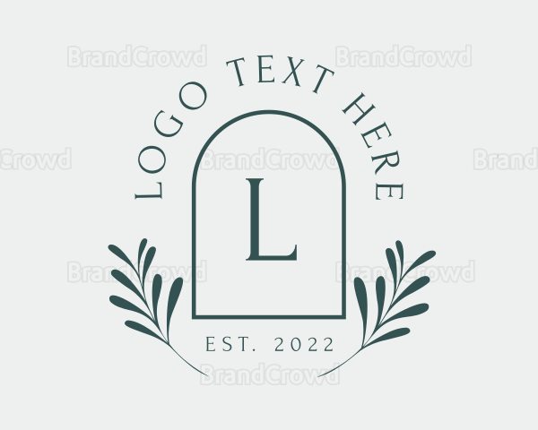 Elegant Arch Leaves Logo