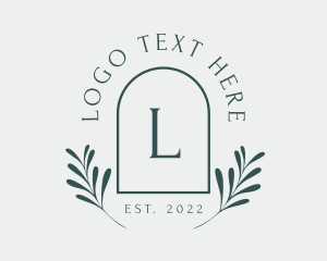 Aesthetic - Elegant Arch Leaves logo design