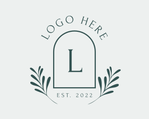 Elegant Arch Leaves logo design