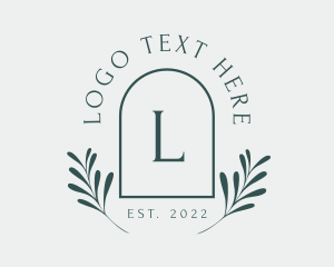 High End - Elegant Arch Leaves logo design
