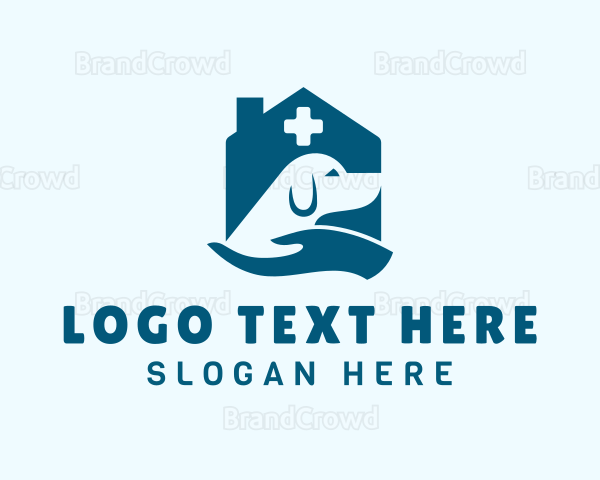 Dog House Veterinary Hand Logo