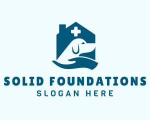 Dog House Veterinary Hand Logo