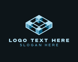 Programming - Cyber Artificial Intelligence Cube logo design