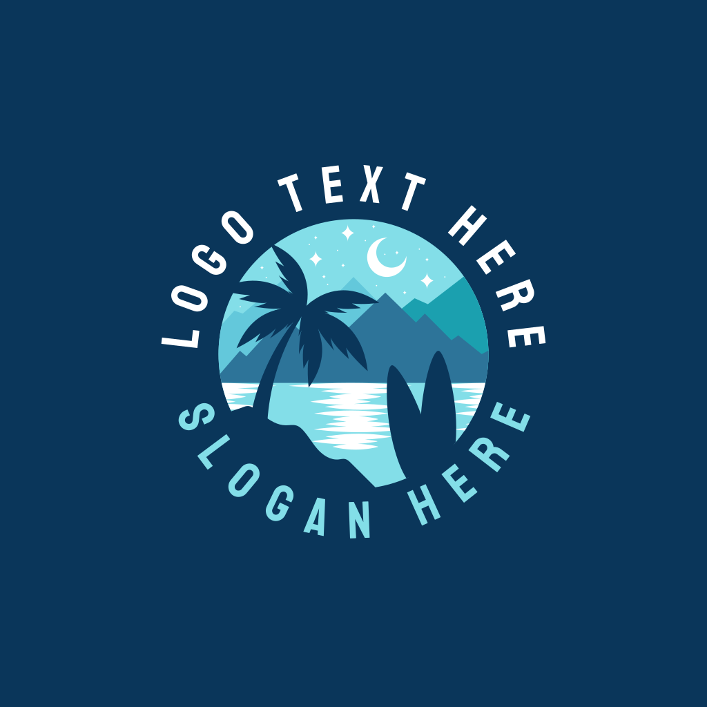 Night Beach Palm Tree Logo | BrandCrowd Logo Maker