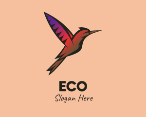 Gradient Hummingbird Flying Logo