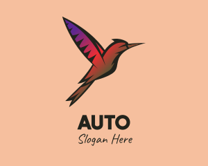 Gradient Hummingbird Flying Logo