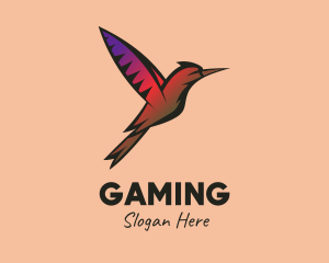 Gradient Hummingbird Flying Logo