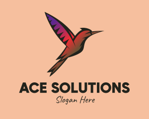 Gradient Hummingbird Flying logo design