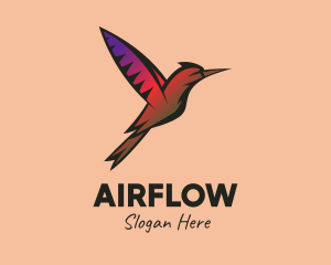 Gradient Hummingbird Flying logo design