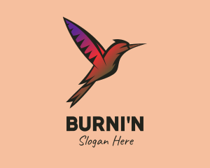 Gradient Hummingbird Flying logo design