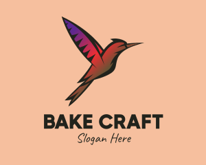 Gradient Hummingbird Flying logo design