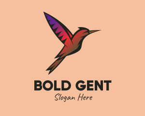 Gradient Hummingbird Flying logo design