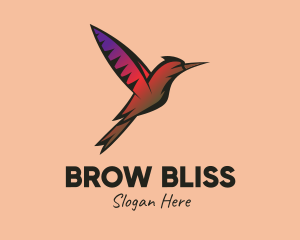 Gradient Hummingbird Flying logo design