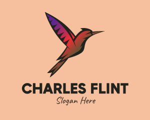 Gradient Hummingbird Flying logo design