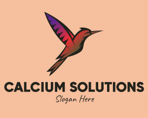 Gradient Hummingbird Flying logo design